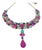 Bochic "Capri" Vintage Ruby, Emerald & Sapphire Necklace - 18K Gold & Silver For Sale