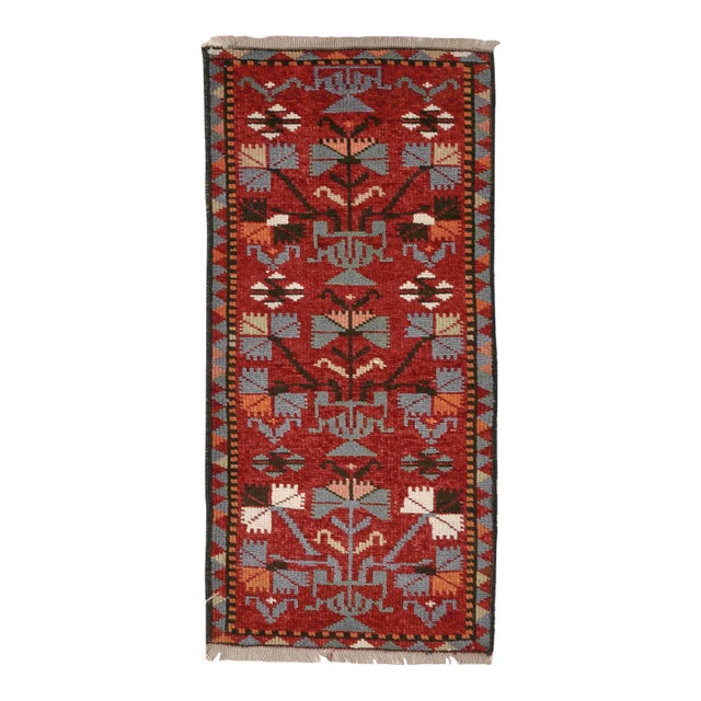 Unique Vintage Mini Turkish Rug For Sale