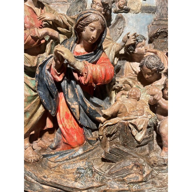 Italian Nativity Scene, Celestial Court, 18th Century, Terracotta, Italian For Sale - Image 3 of 18