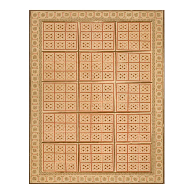 2020s Multicolor Geometric Contemporary Art Deco Needlepoint Rug 6' X 9' Flatweave Wool Carpet For Sale