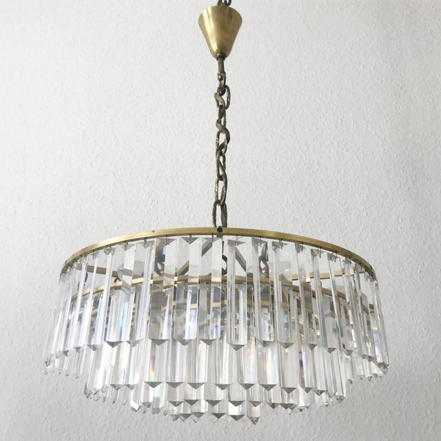 Metal Viennese Crystal Glass Chandelier from Bakalowits & Söhne, 1950s For Sale - Image 7 of 17
