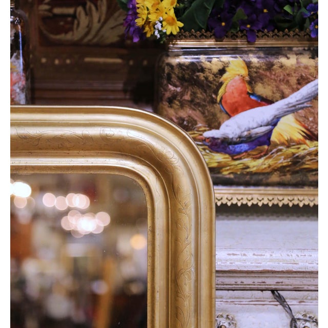 French 19th Century French Louis Philippe Giltwood Wall Mirror With Vine Motifs For Sale - Image 3 of 7