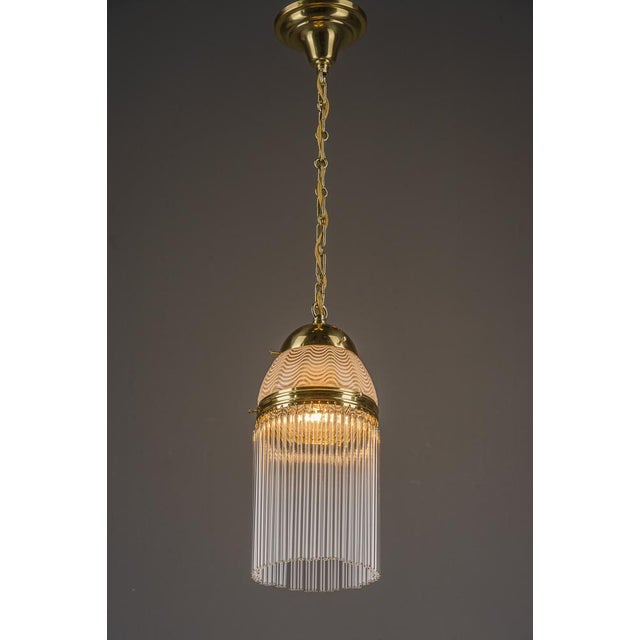 Art Deco Pendant with Opaline Glass Shade, Vienna, 1920s For Sale - Image 6 of 16