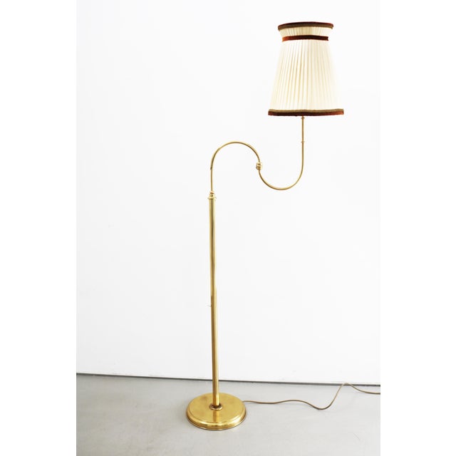 Mid-Century Swedish Brass Floor Lamp in the style of Josef Frank, 1960s For Sale - Image 12 of 12