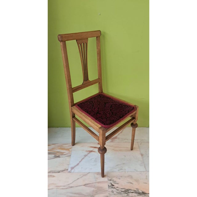 Vintage Art Nouveau Chair in Wood, 1920s For Sale - Image 10 of 11