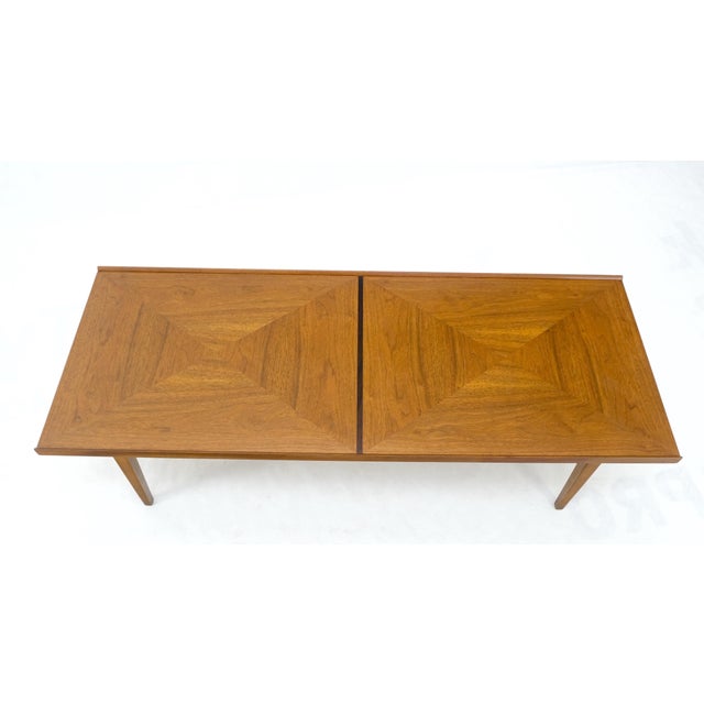 Danish Mid-Century Modern walnut long rectangle coffee table w rolled edge mint!