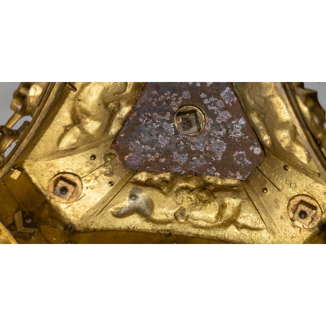 19th Century French Ormolu Gilt Bronze Gothic Revival Candlestick Base For Sale - Image 16 of 18