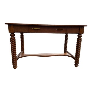 1950s Vintage Oak Desk Table For Sale