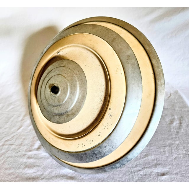 An Unusual Vintage Art Deco UFO Ceiling Light, Made of Aluminum.