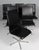 Arne Jacobsen set of six Oxford chairs five star base in aluminum. Original upholstered with black aniline leather Made by...