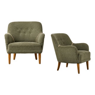 Swedish Modern Lounge Chairs, 1940s, Set of 2 For Sale