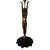 Beautiful Nuart standing nude bronze figure accent table lamp with outstretched arms on an ornate black metal base....