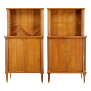 Mid-Century Modern Scandinavian Elm Cabinets, 1950, Set of 2 For Sale