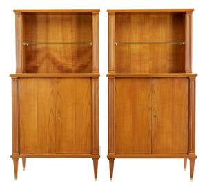 Mid-Century Modern Scandinavian Elm Cabinets, 1950, Set of 2
