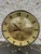 Vintage polished brass metal frame electric wall clock manufactured Robert Shaw Fulton Controls Company, Lux Time...