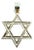 14k Yellow Gold Star of David Charm Pendant For Sale