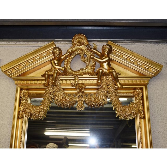 English Neo-Classical Gilt Mirror with Palladian Cherubs For Sale - Image 14 of 18