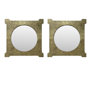 Pair of 1970s Italian Modern Bronze Mirrors by Luciano Frigerio