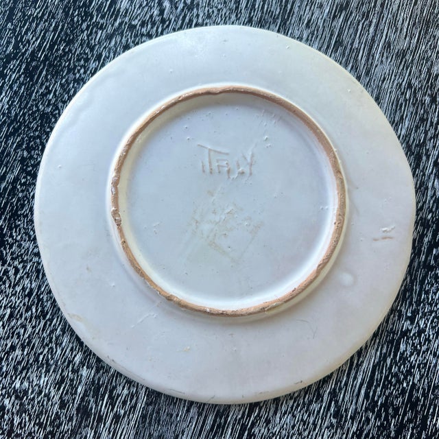 1960s Italian Egyptian themed, hand painted Decorative Plate. Reminiscent of Desimone painted designs, marked on the back...