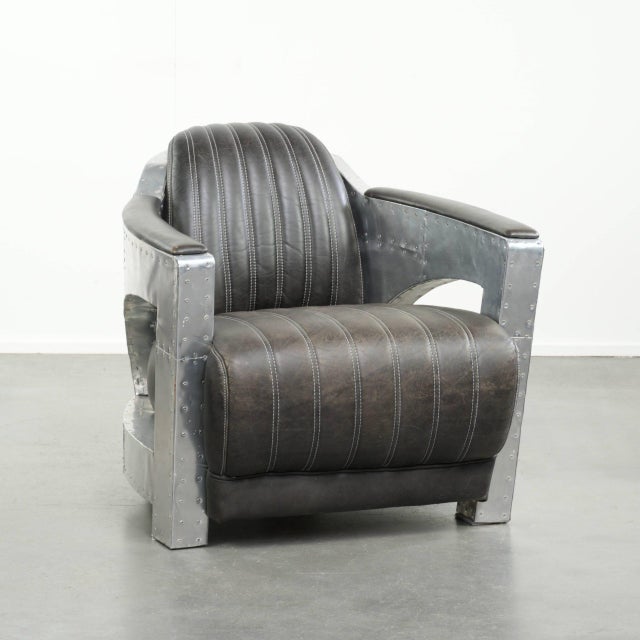 Club Chair in Cowhide Leather with Aluminium For Sale - Image 14 of 14