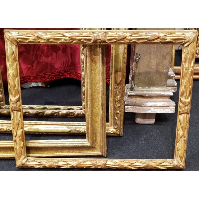 French 18th C Italian Louis XVI Gilt Wood Frame With Original Gilt. For Sale - Image 3 of 3