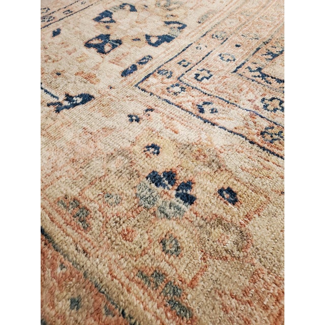 Antique Persian Sultanabad Carpet, Wool Ivory, Lt Blue Oriental Rug Hand Knotted For Sale - Image 10 of 13