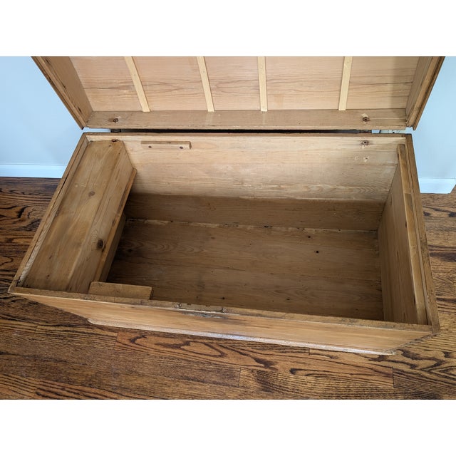 Antique Continental Pine Domed-Top Blanket Chest/Trunk For Sale In New York - Image 6 of 14