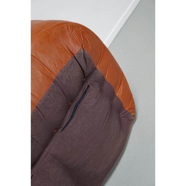 Vintage Leather 2-Seater Beanbag / Sofa in style of De Sede For Sale - Image 15 of 16