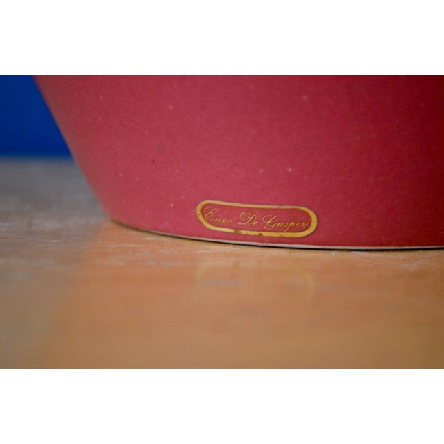 Pink Italian Vase with Geometric Shape, 1980 For Sale - Image 8 of 9