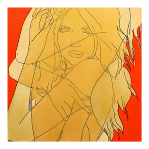 "Untitled (Fire III)" Contemporary Original Minimalist Figurative Painting by Hilary Bond