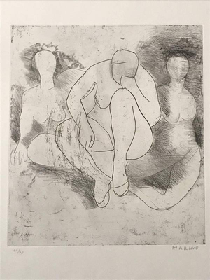 Marino Marini, Composition Etching Edition of 75, 1970s, Etching