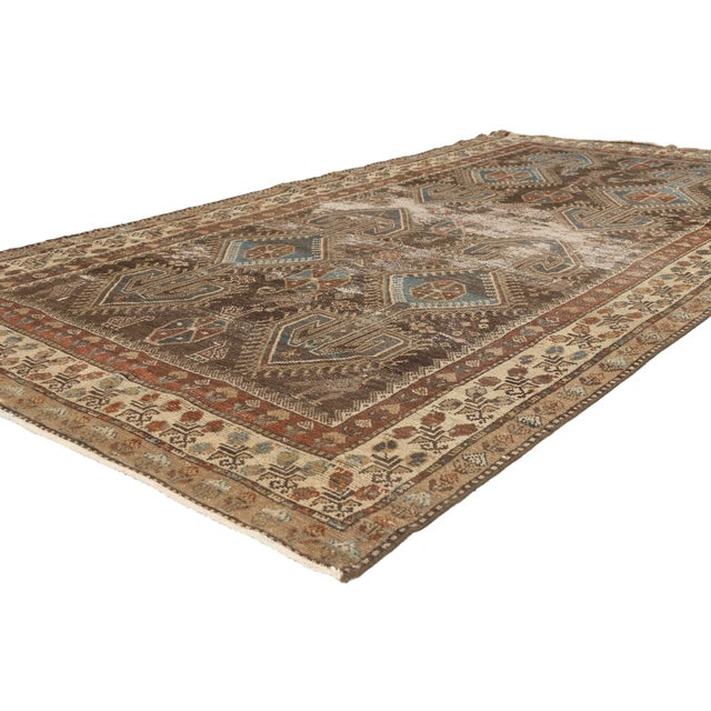 60825 Antique Persian Malayer Rug, 05'03 x 09'08. The Nomadic Emblem: A Late 19th Century Persian Malayer Masterpiece of...