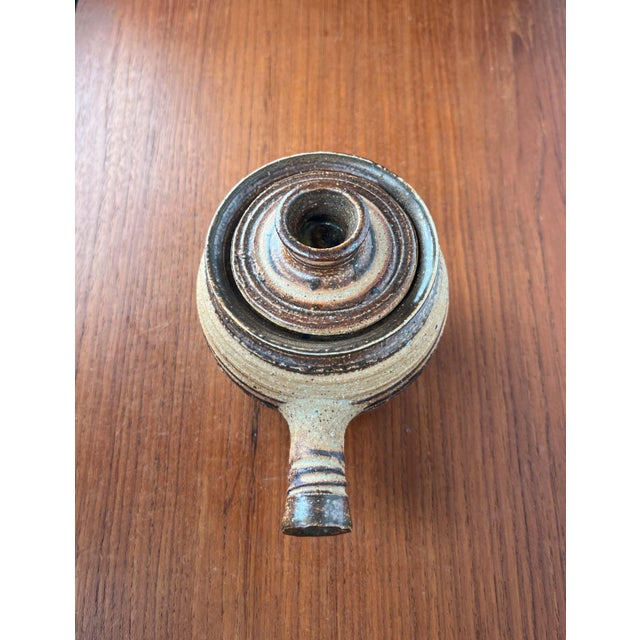 Mid-Century Modern Danish Studio Pottery Bowl with Handle and Lid by Tue Poulsen for Tue Keramik, 1960s For Sale - Image 17 of 18