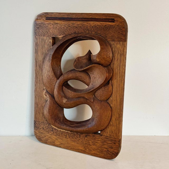 Antique Wood Carved Wall Hanging depicting Organic Zen Scrollwork Measures approx: 13 x 18 x 2 Please visit my other...