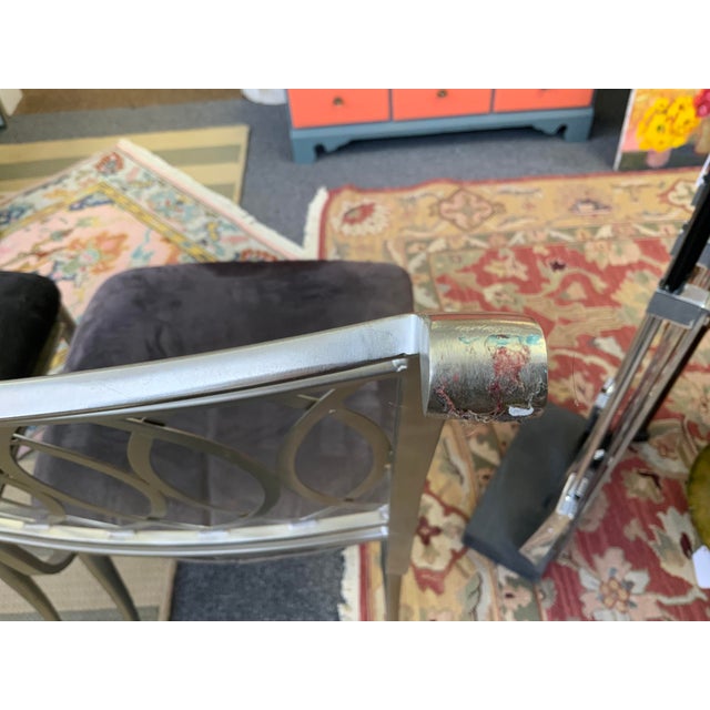 Metal Late 20th Century Metal Dining Chairs, a Pair For Sale - Image 7 of 12