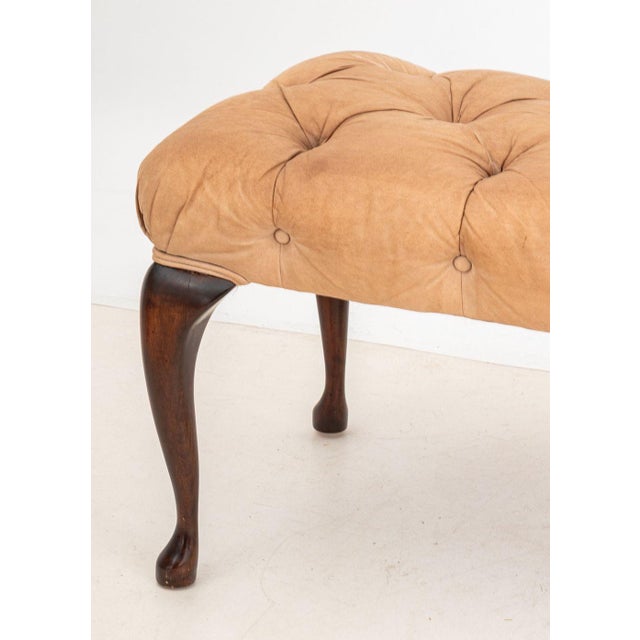 Queen Anne Queen Anne Style Upholstered Benches, Pair For Sale - Image 3 of 5