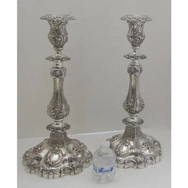 Sheffield English Sheffield Candlesticks - A Pair For Sale - Image 4 of 10