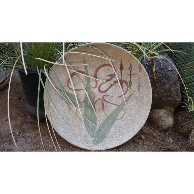 Gray Marc Bellaire California Pottery Large Ceramic Dish by Ceramic Artist Marc Bellaire For Sale - Image 8 of 11