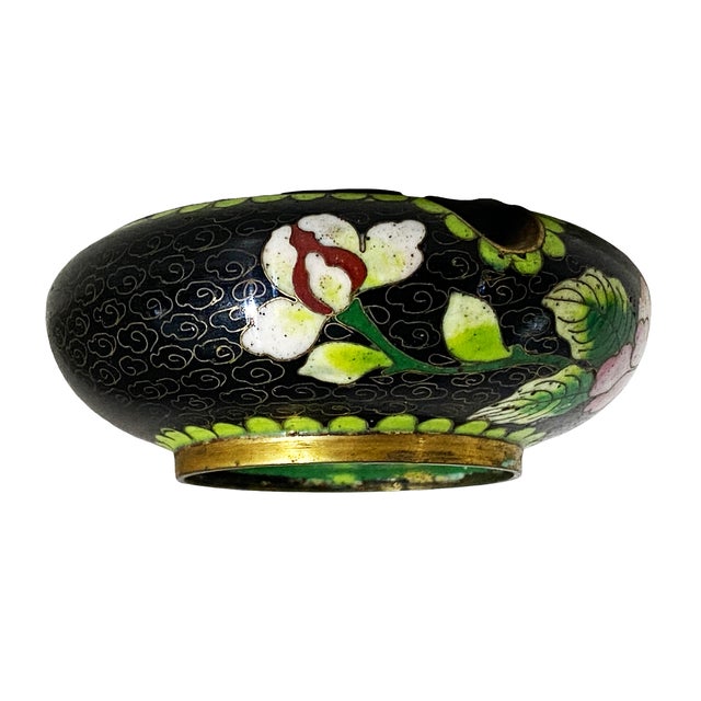 Chinoiserie Set of 3 Old Cloisonné Enamel Objects For Sale - Image 10 of 12