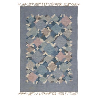 Doris Leslie Blau Vintage Swedish Rolakan Rug by Ingegerd Silow For Sale