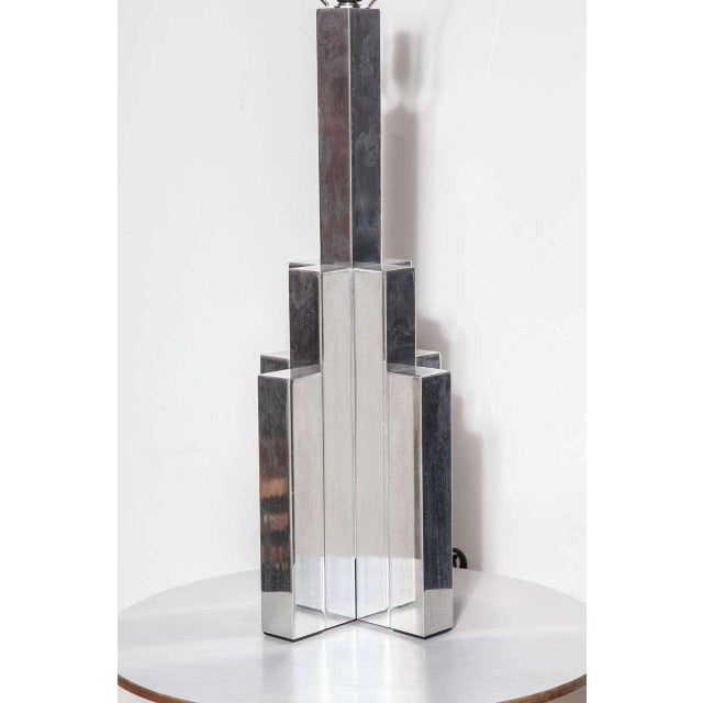 1960s 1960s Tall Habitat Int. Reflective Aluminum "Skyscraper" Tower Table Lamp For Sale - Image 5 of 9