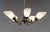 German Brass and Black Five-Arm Sputnik Chandelier with Art Glass Shades, 1950s For Sale - Image 6 of 9
