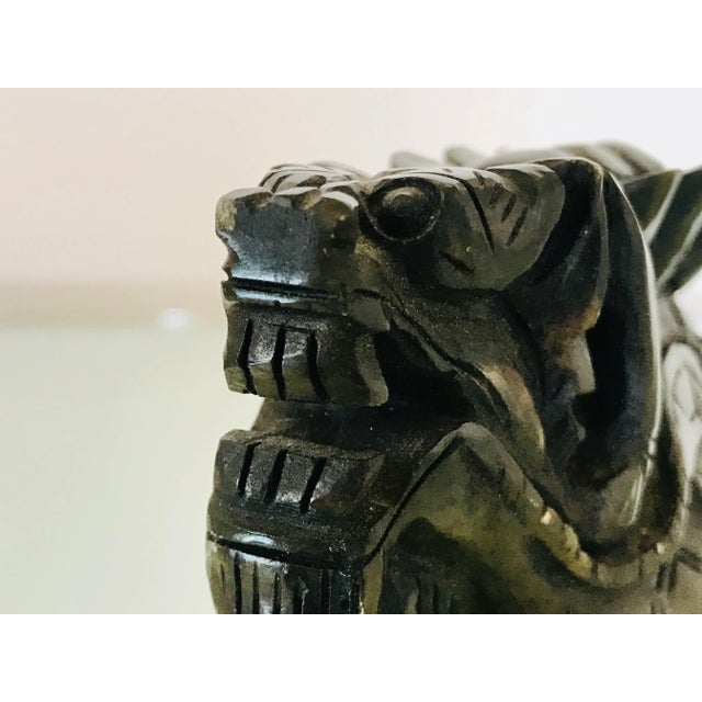 Jade Early 20th Century Chinese Spinach Jade Dragon Turtle For Sale - Image 8 of 13