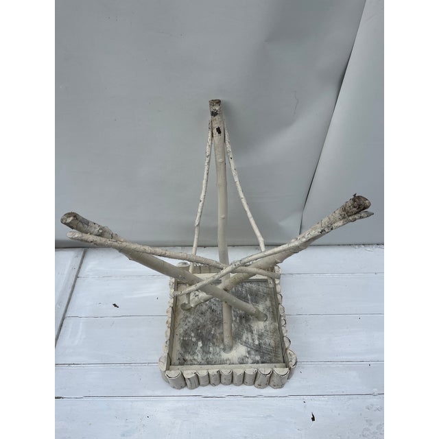 Wood Antique Painted Adirondack Twig Side Table For Sale - Image 7 of 9