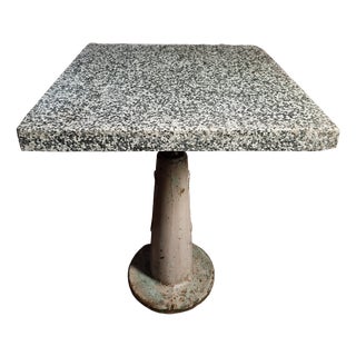 Mid-Century Industrial Bistro Table with Terrazzo Top, France, 1950s For Sale