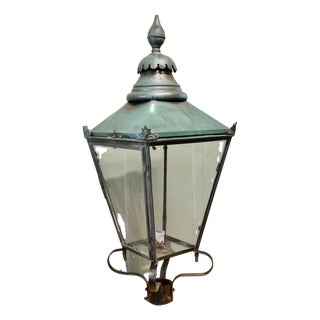 Large Copper Lantern Street Light, 1900 For Sale
