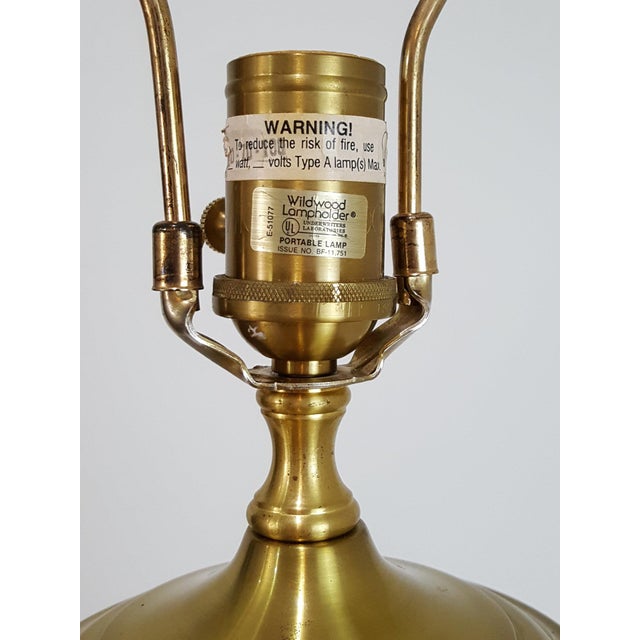 Vintage Wildwood Asian Pottery Lamp With HandPainted Lotus Flowers