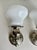 Metal Late 20th Century Pair of Art Deco–Inspired Chrome & Opal (Milk) Glass Bathroom Wall Sconces For Sale - Image 7 of 12
