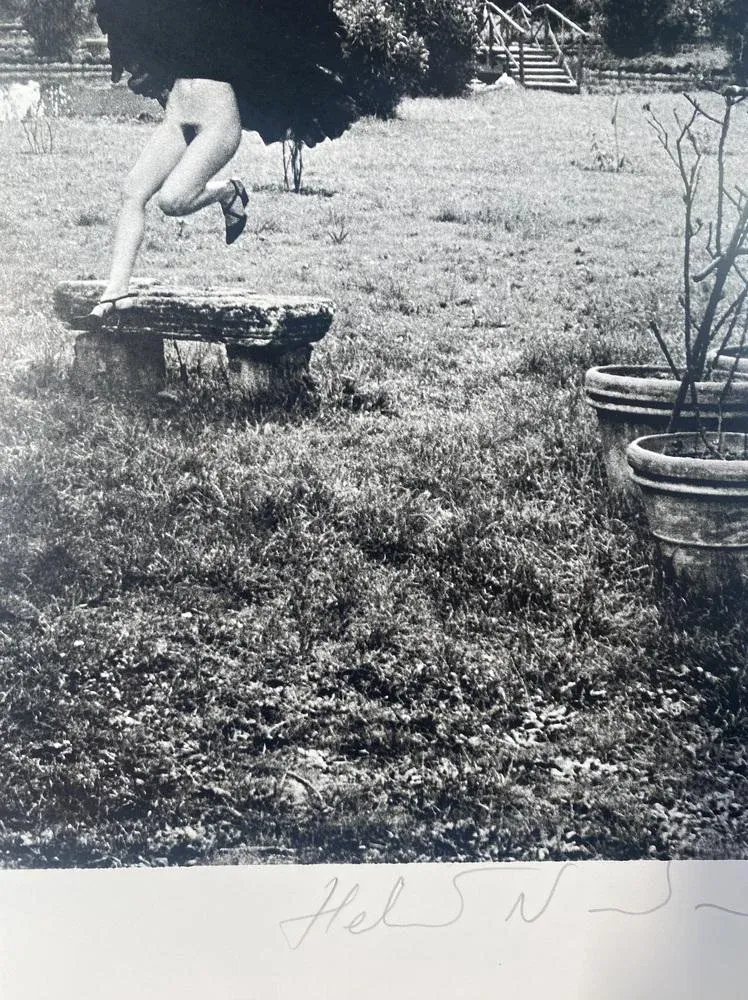 Helmut Newton, In a Garden Near Rome, 1977, Photolithograph | Chairish