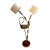Rare Antonio Pavia Brass and Red Lacquered Wood Stork Floor Lamp Circa 1980s For Sale